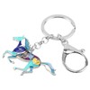 WEVENI Aleación de caballo ejecución llavero accesorios esmalte joyería para