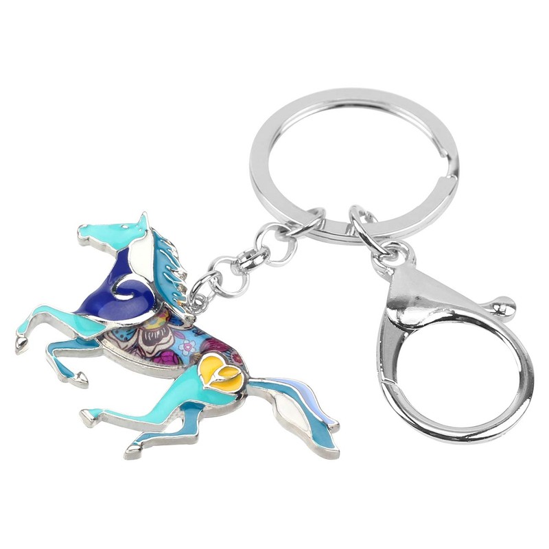 WEVENI Aleación de caballo ejecución llavero accesorios esmalte joyería para