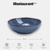 Organic 8in Serving Bowl Stoneware Ceramic Durable Blue Pasta Bowl