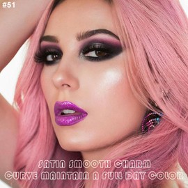 evpct DNM 2Pcs Purple Shimmer Glitter Shiny Liquid Lipstick Lip Gloss Stain and Retractable Lip Liner Makeup Set for Women Long Lasting Waterproof 24 Hours Lipstick labial mate larga duracion 24 51#