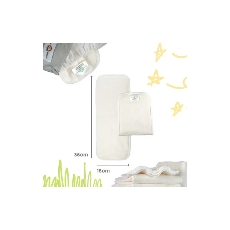 Paquete 5 Pañales Ecologicos Dana Banana 5 Insertos Bambu