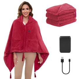 Kintiwe Pro Heated Blanket Throw Battery Operated, Portable Electric Heated Shawl,Heating Blanket for Neck and Shoulders
