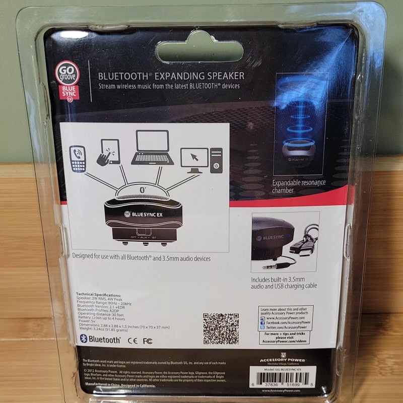 GOgroove Portable Pocket-Sized Rechargeable Bluetooth Speaker with Expanding Bas