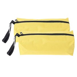 SUPERTOOL 2 Pack Tools Organizer Pocket Canvas Small Tool Bag Multi-Purpose Heavy Duty Tool Pouch Tote Bags with Hanging Loop for Wrenches, Screwdrivers, etc (L, Yellow)