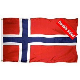 Norway Flag 3Ply 220D Nylon Boat Flags 12X18inch, Double Sided Norwegian National Flag,Nordmann National Banner with Brass Grommets and Stronger Header. (Norway)