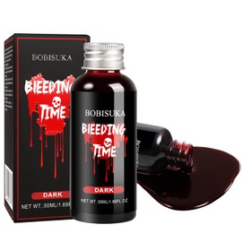 BOBISUKA Realistic Fake Blood, Long-Lasting SFX Makeup (Dark, 50ml)