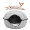 Cat Cave Bed Detachable Washable Semi Enclosed Felt Kitten Hideout