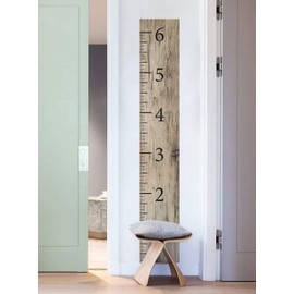 Wooden Look Growth Chart Ruler (Grey) Vinyl Wall Sticker by Simple Shapes