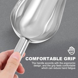 Kichvoe Palas Para Hielo De Acero Inoxidable 3 Piezas Con Mango Ergonómico Cucharas De Cubo De Hielo Anticorrosión Y Antirotura 9.56X3.74X1.77 Pulg Para Cocina Y Bebidas