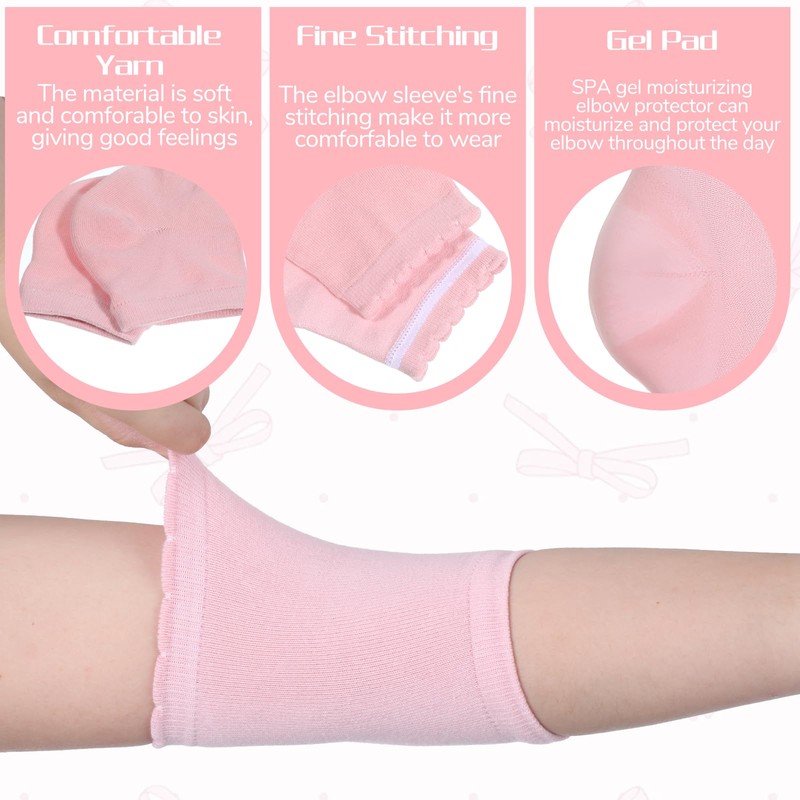 2 Pairs Elbow Protector, Elbow Moisturizing Sleeve Heel Gel Cover