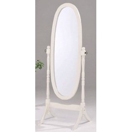 Legacy Decor Swivel Full Length Floor Wood Cheval Floor Mirror White