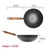 WANGYUANJI 11-Inch Carbon Steel Wok with Wooden Handle & Glass
