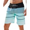 BOJIN Mens Swim Trunks Quick Dry Swim Shorts Mesh Lining Bathing Suits Swimwear Beach Shorts BJ162 Green Stripe M