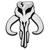 SW Mandalorian Skull Plastic Auto Emblem - [Silver][3'' x 2