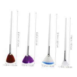 TOVINANNA Enhanced Absorption Fan Shape Makeup Brush for Mask Skincare Soft Bristles White Purple Brown Blue