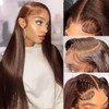 5x5 Chocolate Brown Closure #4 closure straight 18 Inch