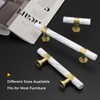 Haliwu 10 Pack/White Marble Cabinet Pulls, 2 Tone Cabinet Handles