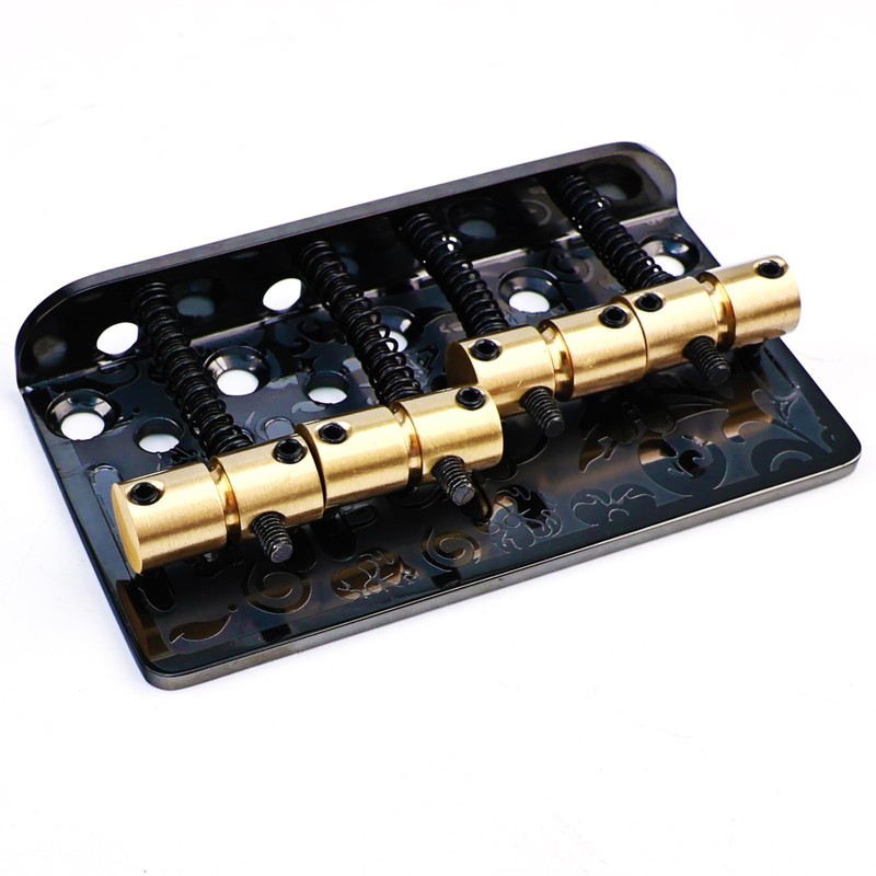 OVSAL Stainless Steel 4 String Fixed Engraved Electric Bass Bridge