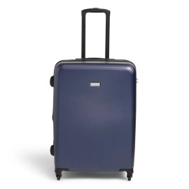 Vera Bradley 22" Hardside Spinner Suitcase Navy Pearl Blue Travel Luggage