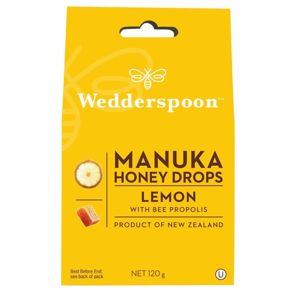 Wedderspoon Natural Manuka Honey Drops Lemon (20 Drops per Box)