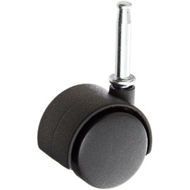 Shepherd Source II Series 40mm Diameter Nylon Hooded Twin Wheel Caster, 5/16" Diameter x 1-1/2" Length Grip Neck Stem, 40 lbs Capacity, Black