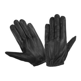 Hugger Men's Police Unlined Water Resistance Leather Driving or Pat Down Glove 2X-Large Black