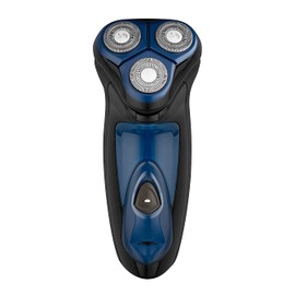 Carmen C81137 Men’s Signature Triple Head Flex and Pivot Shaver with Precision Beard Trimmer, Cordless Operation and Double Floating Shaving System, Midnight Blue
