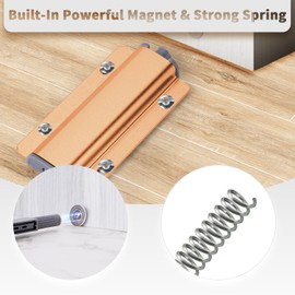 ELYUAN 4 Pack Magnetic Push Latches Push to Open Door Latch Cabinet Hardware Metal Magnet Heavy Duty Touch Push Release Lock for Cabinet Drawer Closet Wardrobe Kitchen Hidden Door Gold