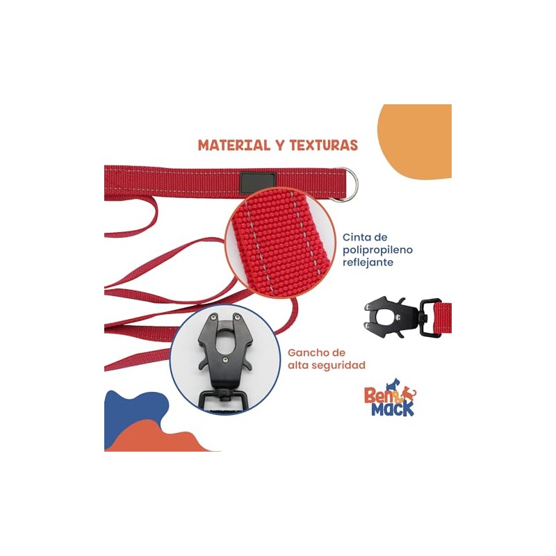 BEN&MACK Correa para Perro Ajustable 4 en 1, Collar con