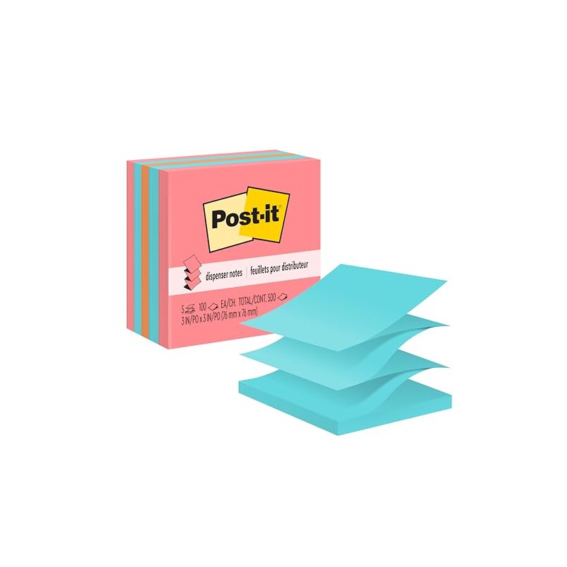 Post-it Notas Adhesivas Pop Up, Colección Capetown, 7.6 cm x
