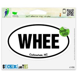 Whee Cullowhee NC North Carolina Oval Car Sticker Indoor Outdoor 5" x 3"