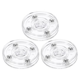 uxcell 3Pack Acrylic Lazy Susan Turntable, 2" Spinner Lazy Susan Turntable Organizer, Acrylic Ball Bearing Rotating Tray for Pantry Spice Rack Decorating, Clear