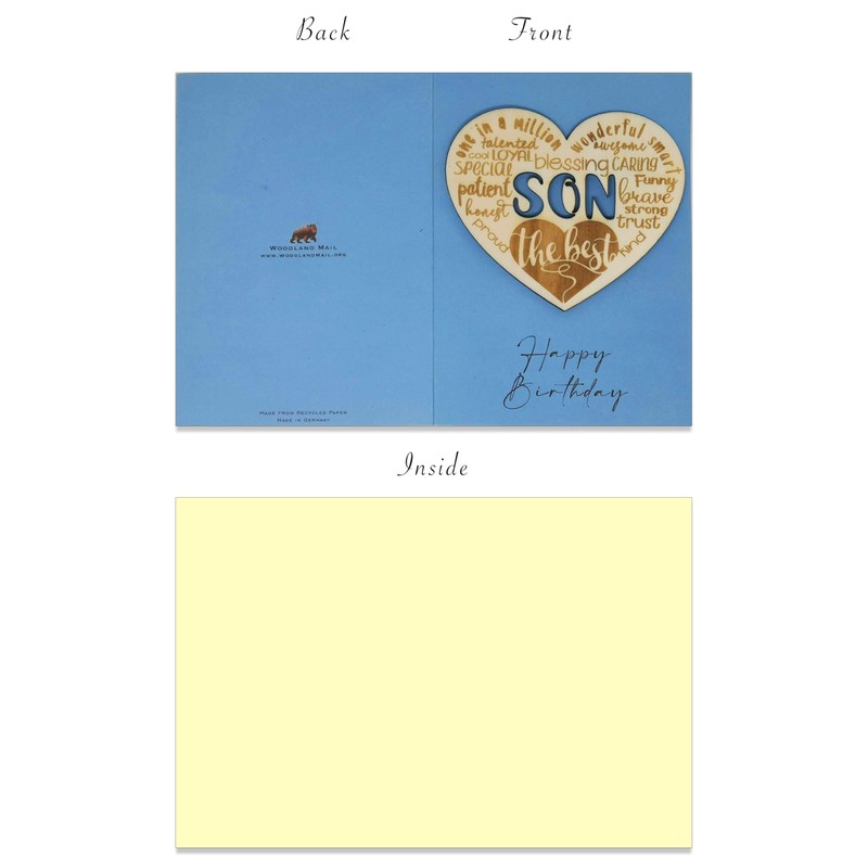 Birthday Card for Your Son with a Special Wooden Keepsake