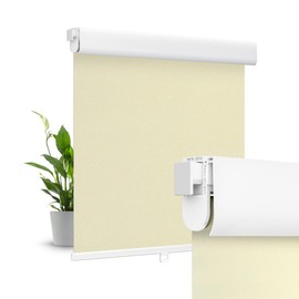 Allesin zen No Drill No Tools Blackout Roller Shades for Windows, (Beige 23 x 48), Renter-Friendly, UV Protection, no-Drill Pull-Down Blinds for Home, Bedroom, Office, Living Room