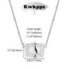 Kwkppz Mini Belt Buckle Initial Necklace for Women, 18K Gold/Silver
