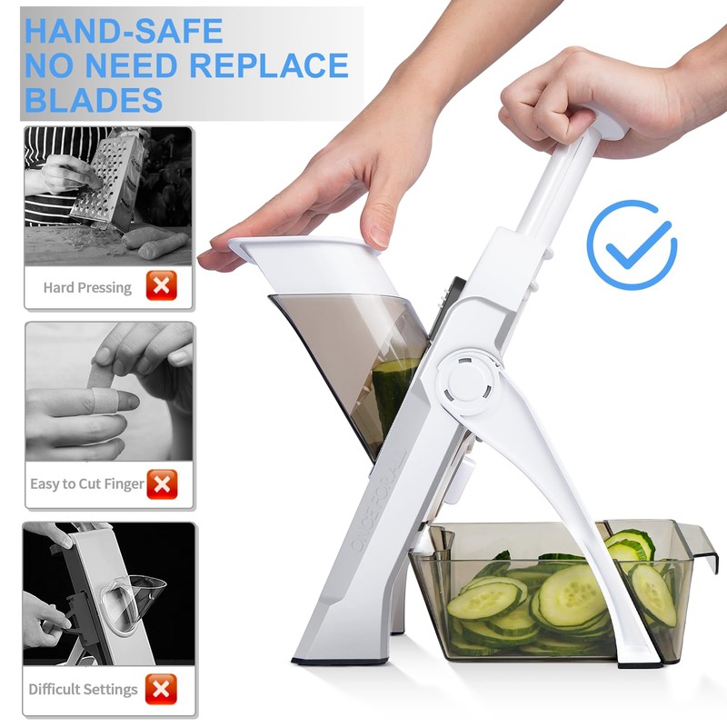 OYKEFAW Safer Mandoline Slicer For Kitchen, Potato Slicer for Chips,
