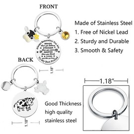 BNQL Cow Keychain Cow Gifts for Cow Lovers Cow Farmer Gifts Cow Owner Gifts Cowgirl Gifts Keychain Cow Animal Lover Gift