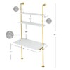MAIKAILUN White and Gold Desk, 36" Ladder Desk, Wall Mount