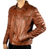 Genuine Lambskin Mens Trucker Jacket Real Leather For Motorcycle Racing