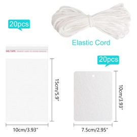 FEPITO 20 Pieces Sublimation Air Freshener DIY Sublimation Air Freshener Sheets Scented Hanging Air Freshener with Bags and Elastic Rope for Car Home Interior Decor