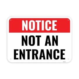 1PC Not An Entrance Sign, 14 x 10 Inches - Aluminum