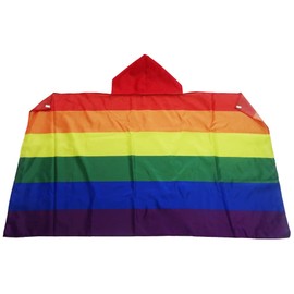 AZ FLAG - Cape Flag Rainbow - 150 x 90 cm - Gay Cape Flag 100% Polyester with Integrated Sleeves and Hood - Body Flag 80 g