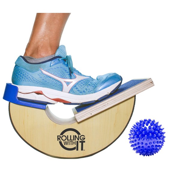 Rolling With It Premium Calf Stretcher and Foot Rocker for Plantar Fasciitis, Achilles Tendonitis, for Mobility, Flexibility, Improve Range of Motion
