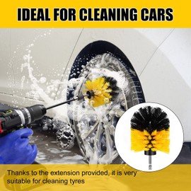 profiwoab Brush Attachment, Cordless Screwdriver, 9 Pieces, Brush Attachment Drill, Drill Brush Set with Polishing Attachment, Cleaning Kit for Rims, Tiles, Kitchen, Floors, Car, Bathtub (Soft and