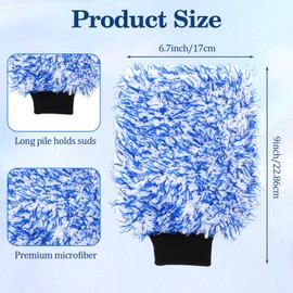 Limbeuuu 12 Pcs Microfiber Car Wash Mitts, Scratch Free Ultra Absorbent Car Sponge Glove Cleaner Wash Mitts for Cars Wheel Trucks Home Cleaning