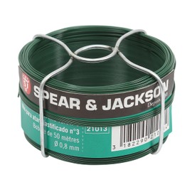 Spear & Jackson 50m Green Plastic Coated Iron Wire No.3