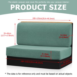 Bezüge Für Wohnwagenpolster, 2 Stück Wohnwagen Sitzbezüge (1 Set), Wohnmobil-Sitzbezüge, Sofa Sitzkissenbezug, Camper-Kissenbezüge für Reisemobilsitz, Anhänger, Schonbezug Wohnwagen Polster, Matcha
