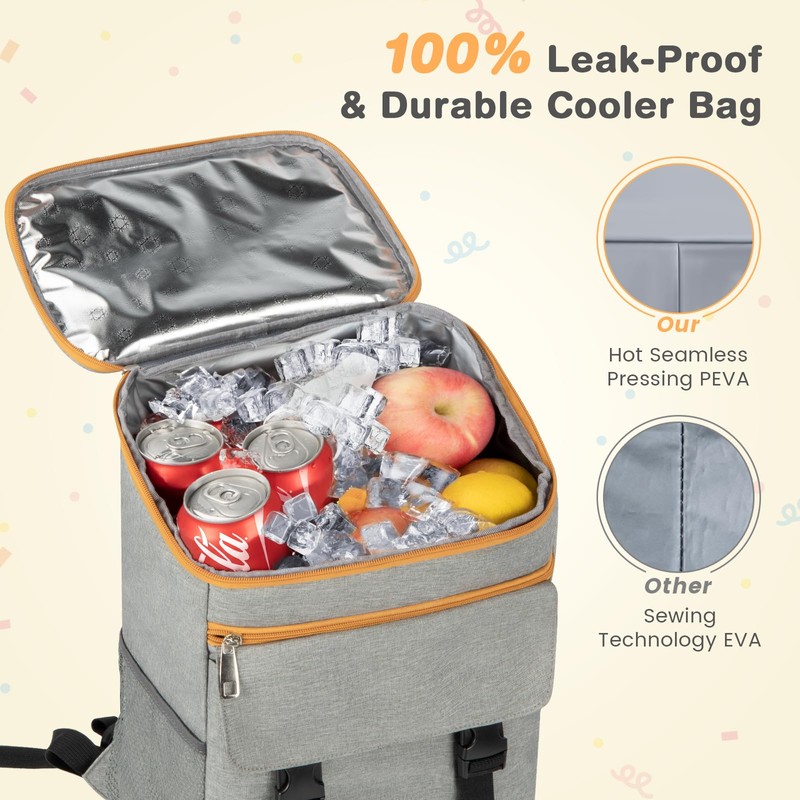Cooler Backpack Soft Insulated Leak Proof 30 Cans Insulated Backpack