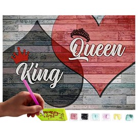 MISHBAY Diamond Painting Heart - 30 x 40 cm Diamond Painting Adults - Diamond Painting Pictures Love - DIY Romantic Surprise for Him and Her