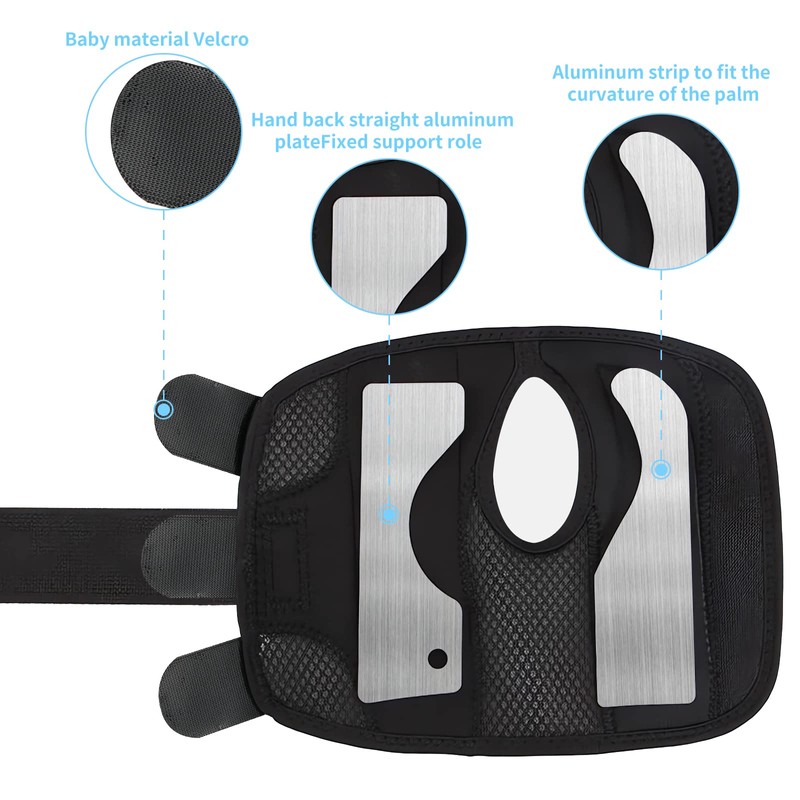 MILAIUN Wrist Support with Metal Splint Stabiliser Adjustable Day Night